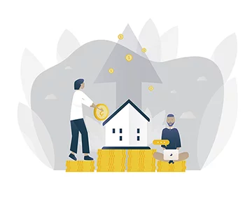Rental demand Increase in rental demand vector illustration