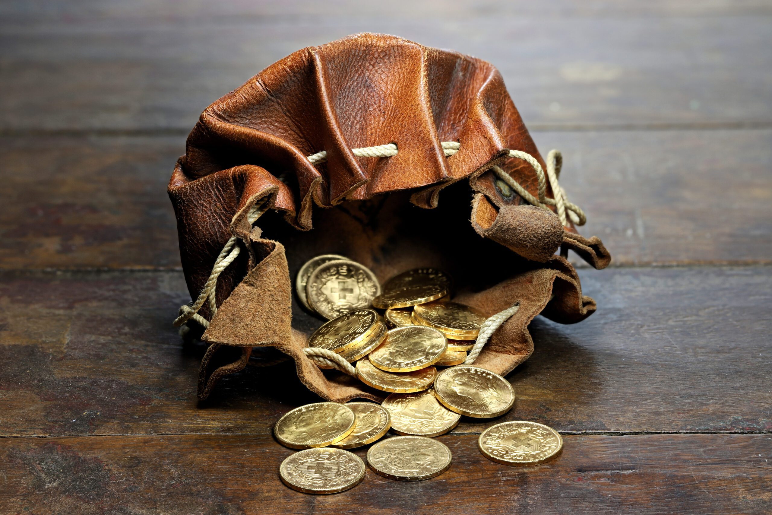 A bag of coins