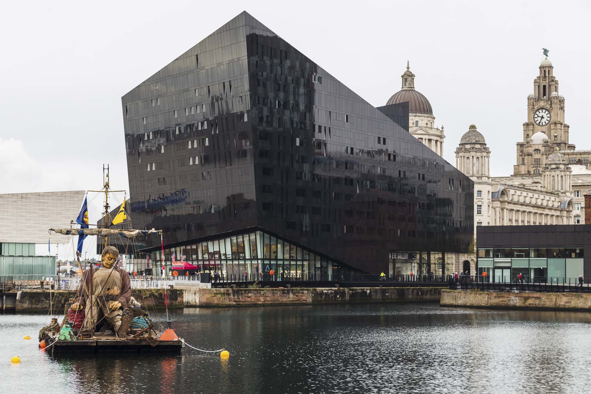 A view of Canning Dock in Liverpool in 2018, during the Liverpool Giants event.