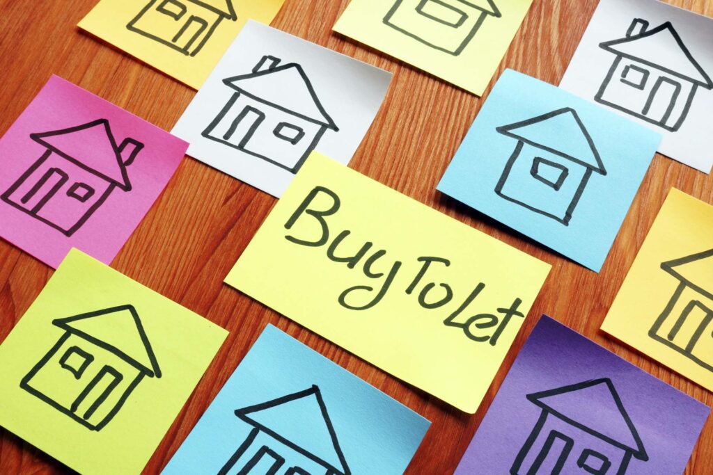 Text 'Buy to Let' on sticky notes