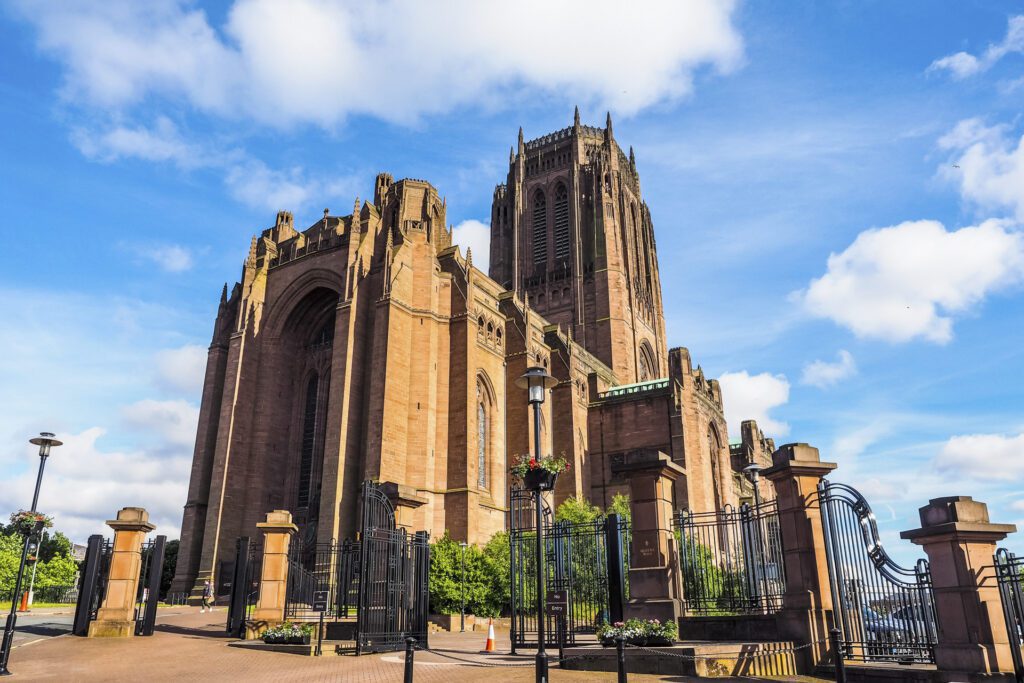 High dynamic range (HDR) Liverpool Cathedral aka Cathedral Church of Christ or Cathedral Church of the Risen Christ on St James Mount in Liverpool, UK
