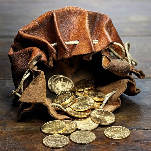 A bag of coins