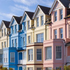 Colourful buildings in the UK