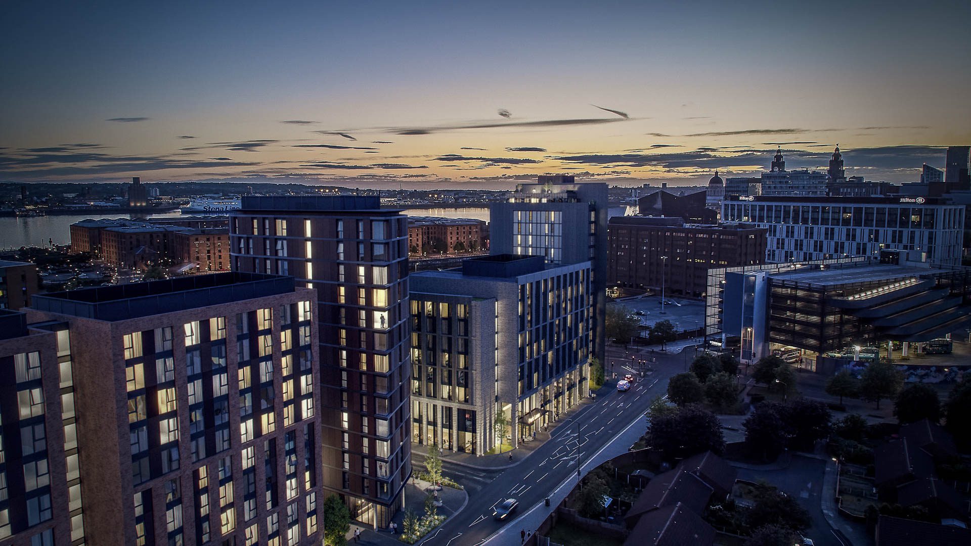 one park lane at sunset