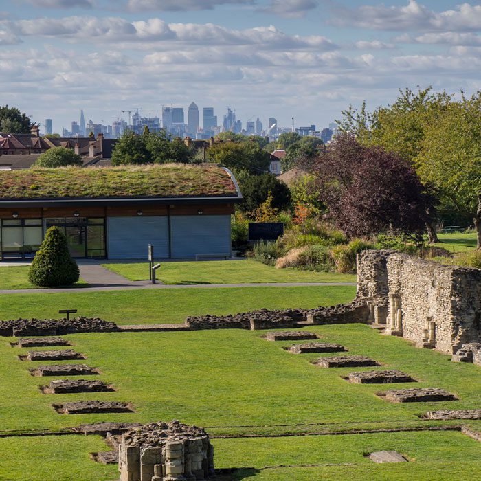 View towards central London, UK, England, London, Abbey Woods, Lesnes Abbey