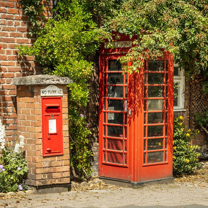 Red Phonebooth and postbox, Warrington, UK