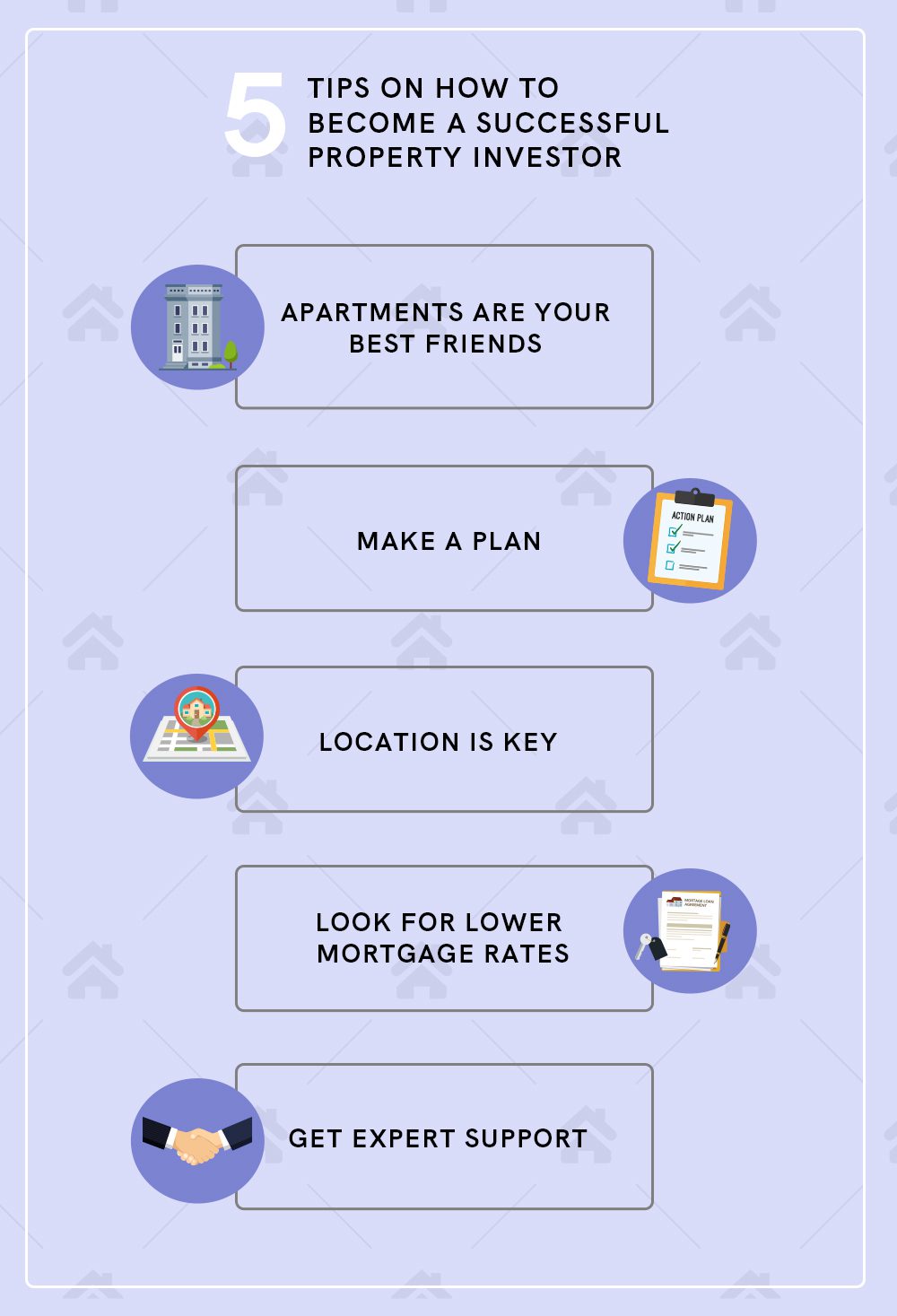 5 Tips: How to Become a Successful Property Investor infographic