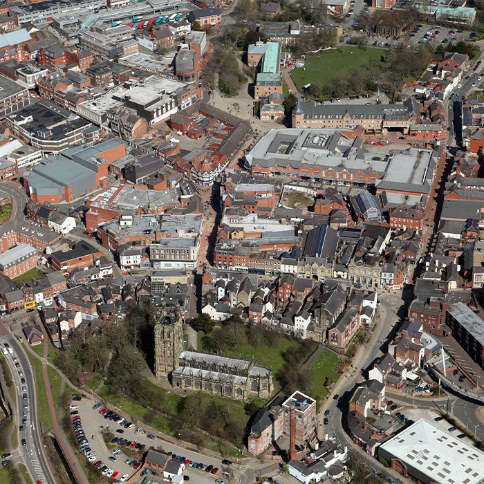 Wrexham aerial view