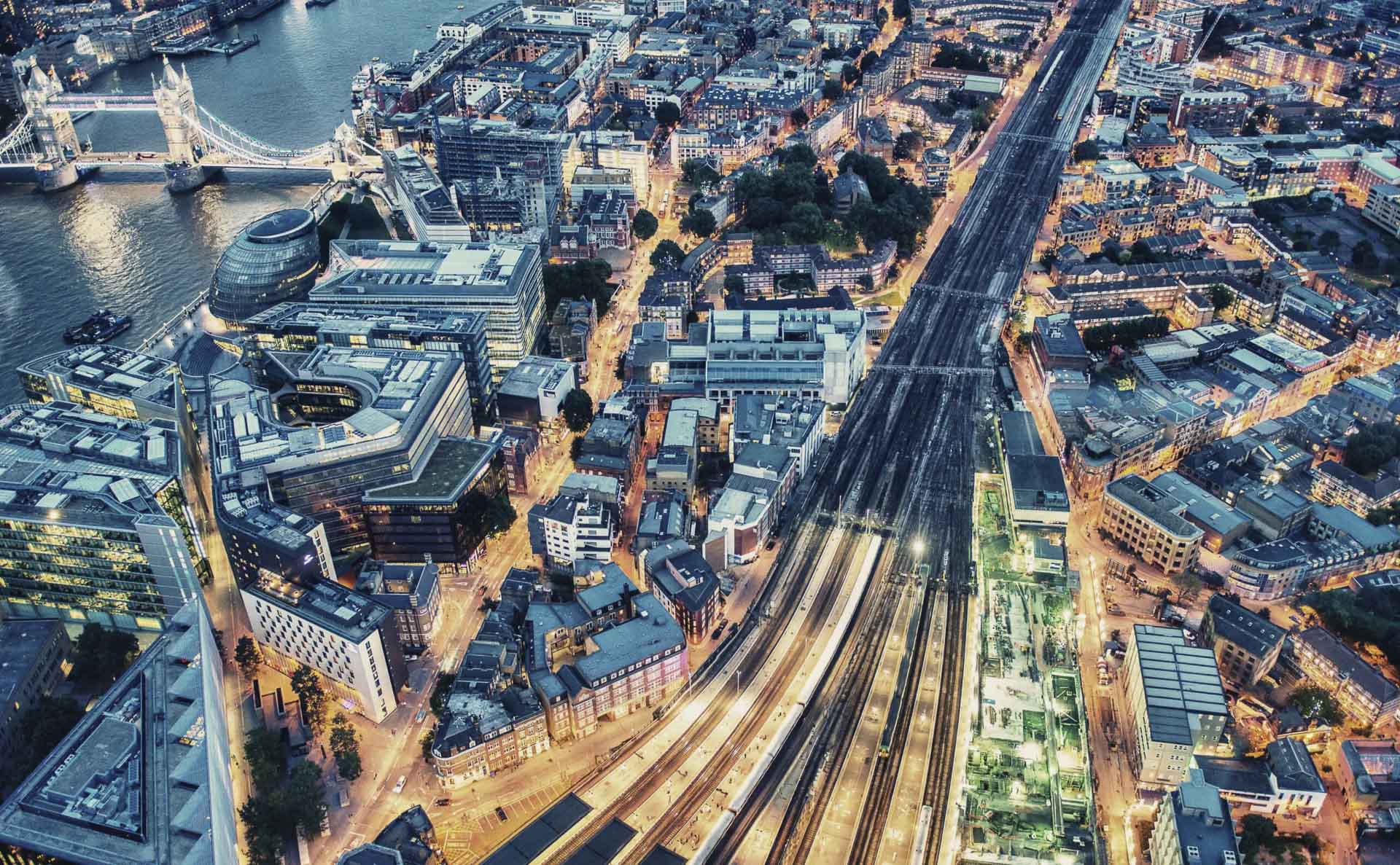 Night,Aerial,View,Of,London.