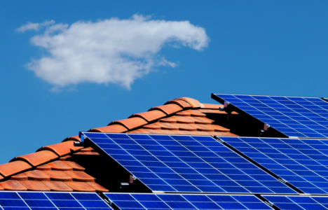 roof installed PV solar panels.