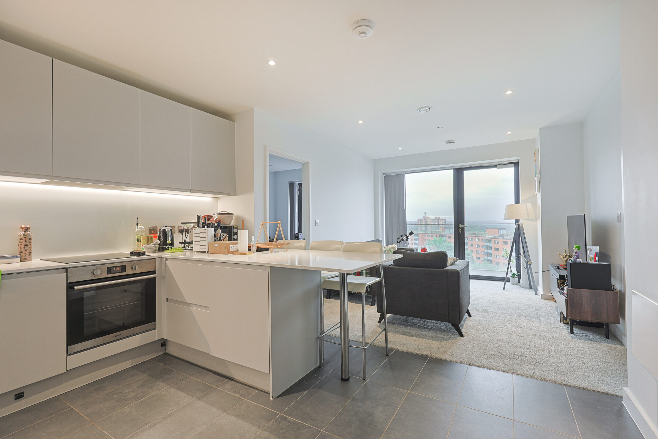 Kitchen in Local Blackfriars Manchester Development With Minimal Decor