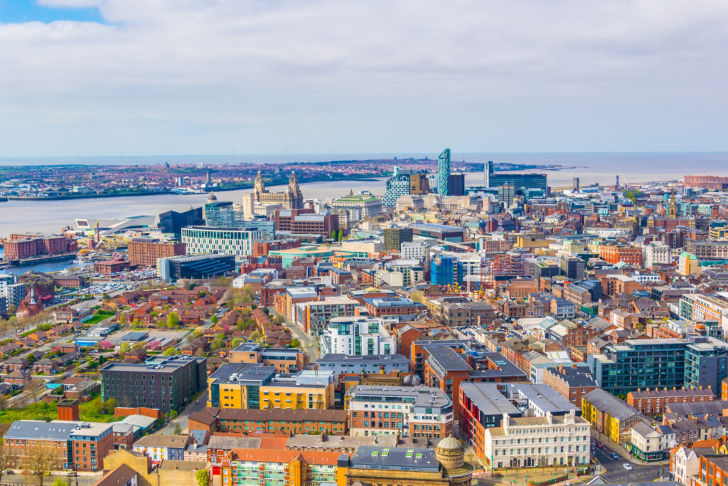 Aerial view image of Liverpool city centre