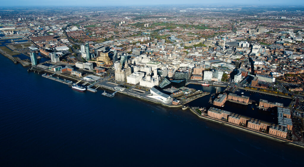 Aerial View Image of Liverpool Docks and