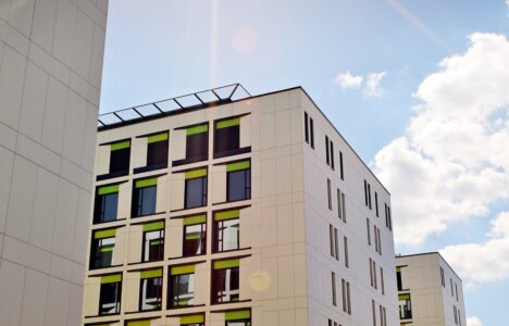 shot of a pbsa with blue skies as background