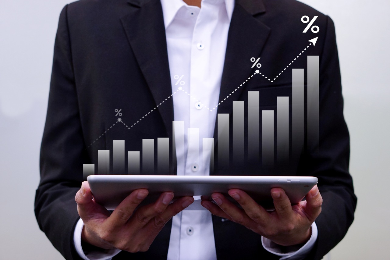 profit and finance performance on virtual screen