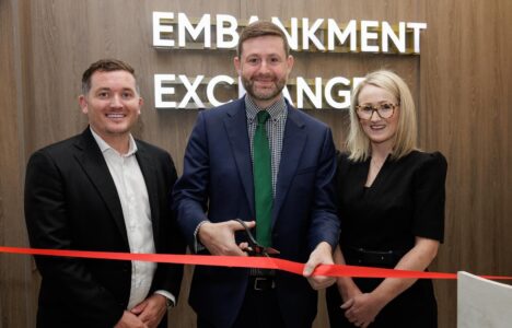 Legacie celebrates the grand opening of Embankment Exchange, cutting ribbon