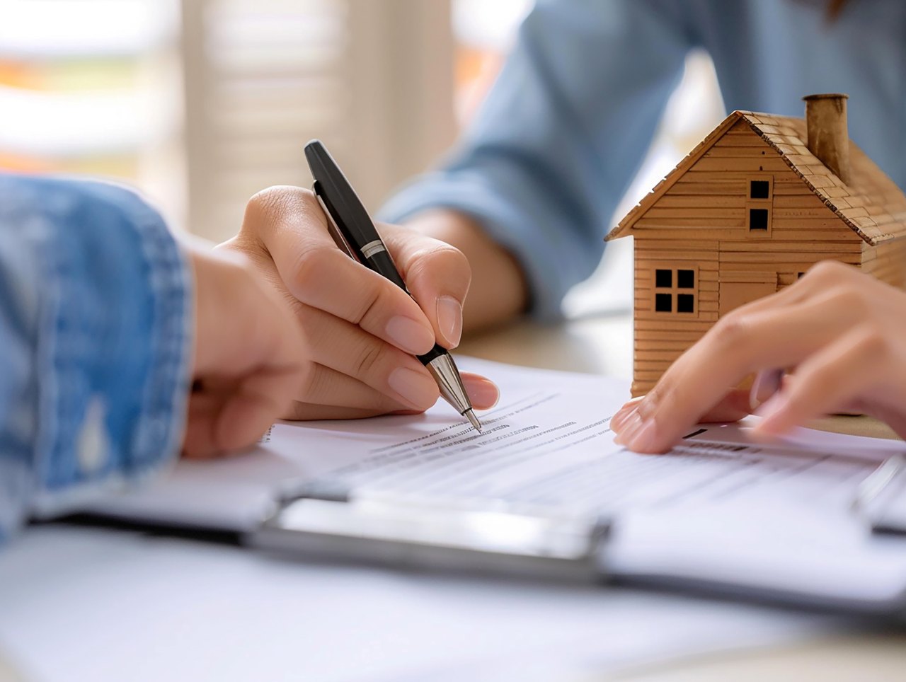 tenant and landlord signing a rental contract