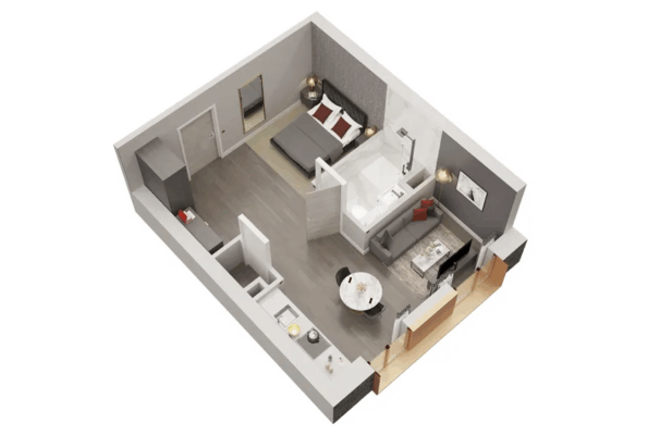 SoapWorks manhattan apartment dollhouse floorplan