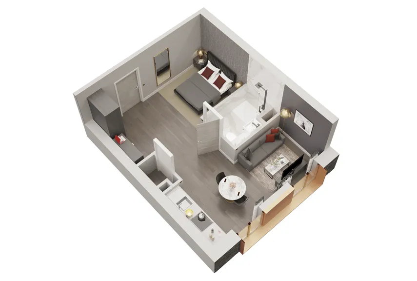 SoapWorks manhattan apartment dollhouse floorplan