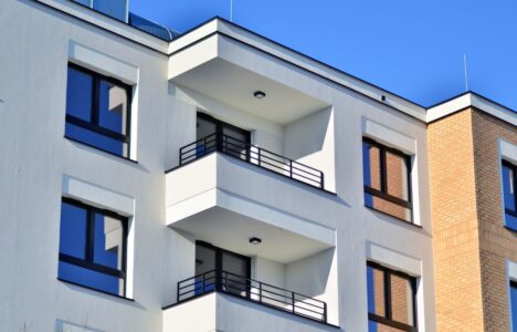 exterior of a new apartment building