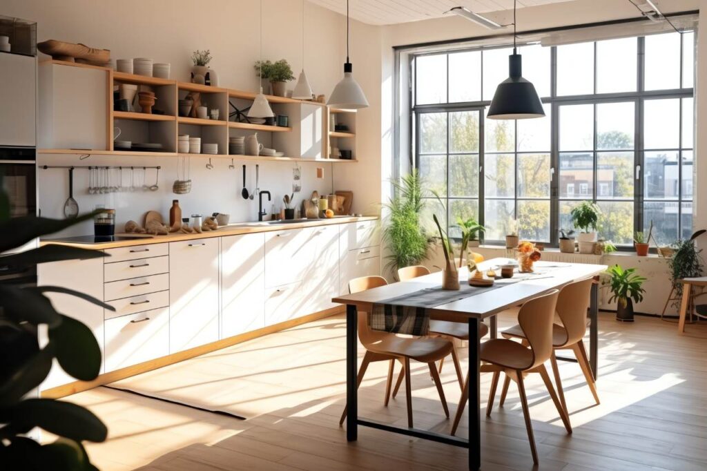 beautiful modern kitchen interior design in apartment