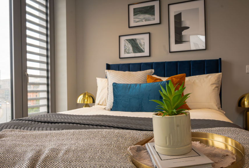 Bedroom interior of Embankment Exchange Manchester