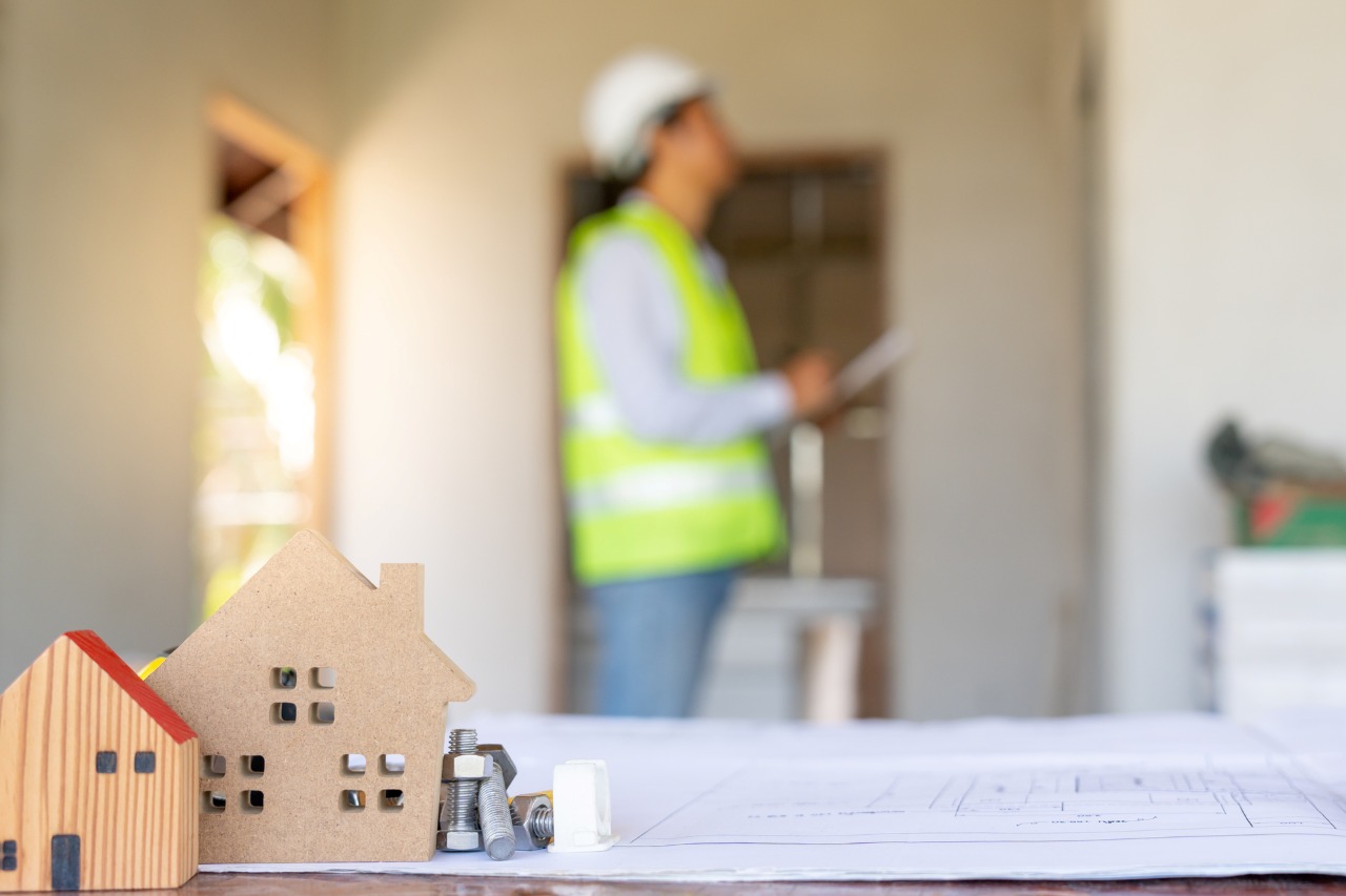 an inspector working on a new building
