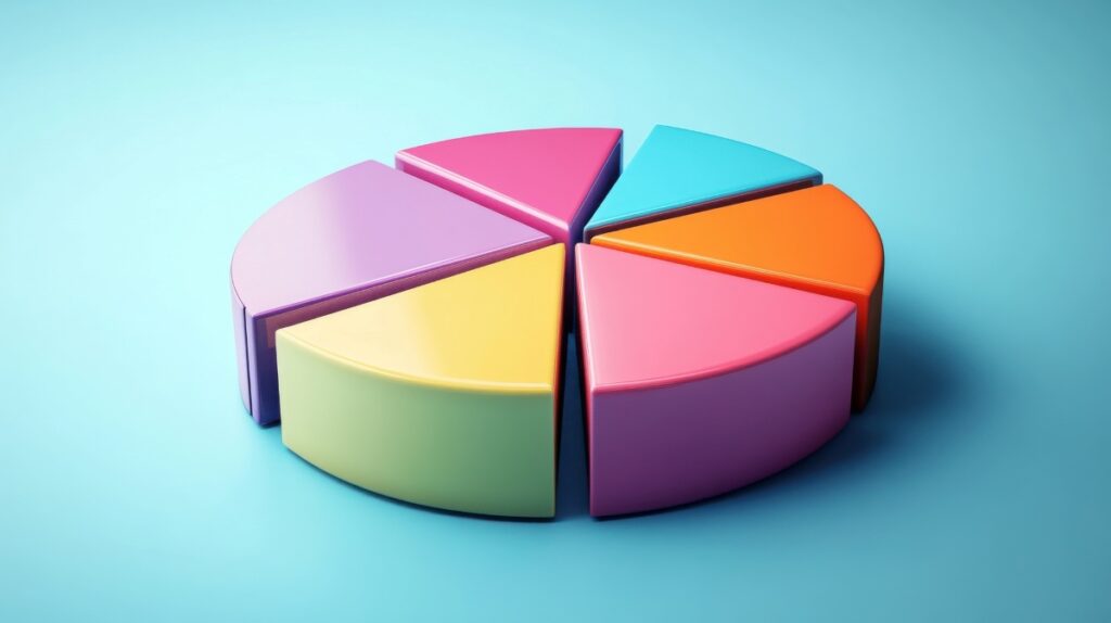 colorful pie chart on a blue background