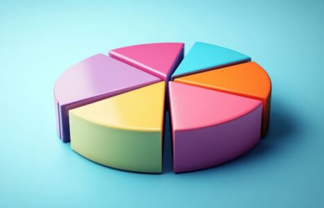 colorful pie chart on a blue background