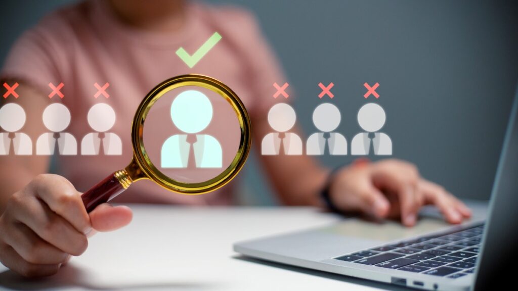 person holding a magnifying glass