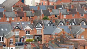 Rows of houses from birds eye view