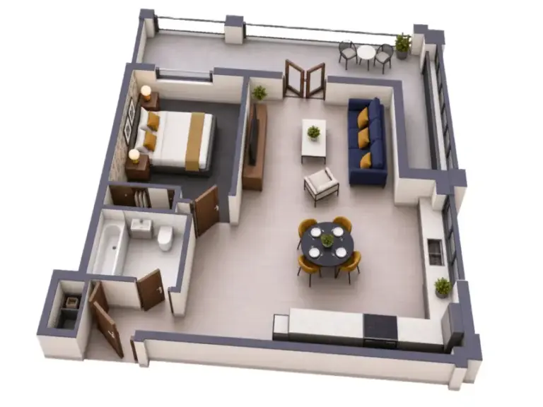 Boulevard 1 bed apartment