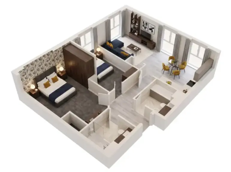 Boulevard 2 bed apartment Floorplan