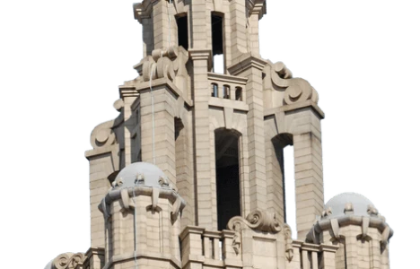 Top of Liverpool's Liver Building including Liver Bird and clock-face